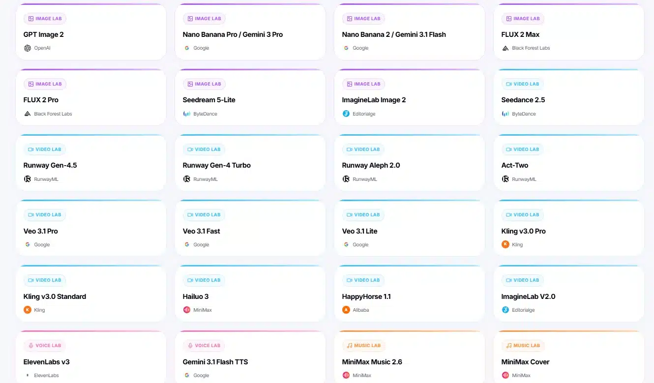 ImagineLab Art API Models Screenshot