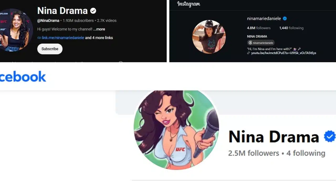 Nina Drama’s Social Media Follower Counts