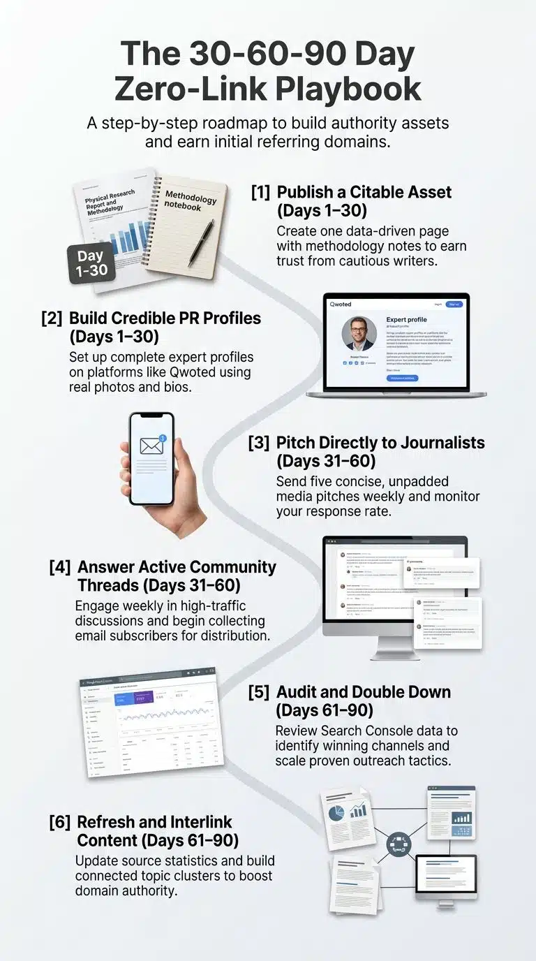 The 30-60-90 Day Plan for a Blog With Zero Links