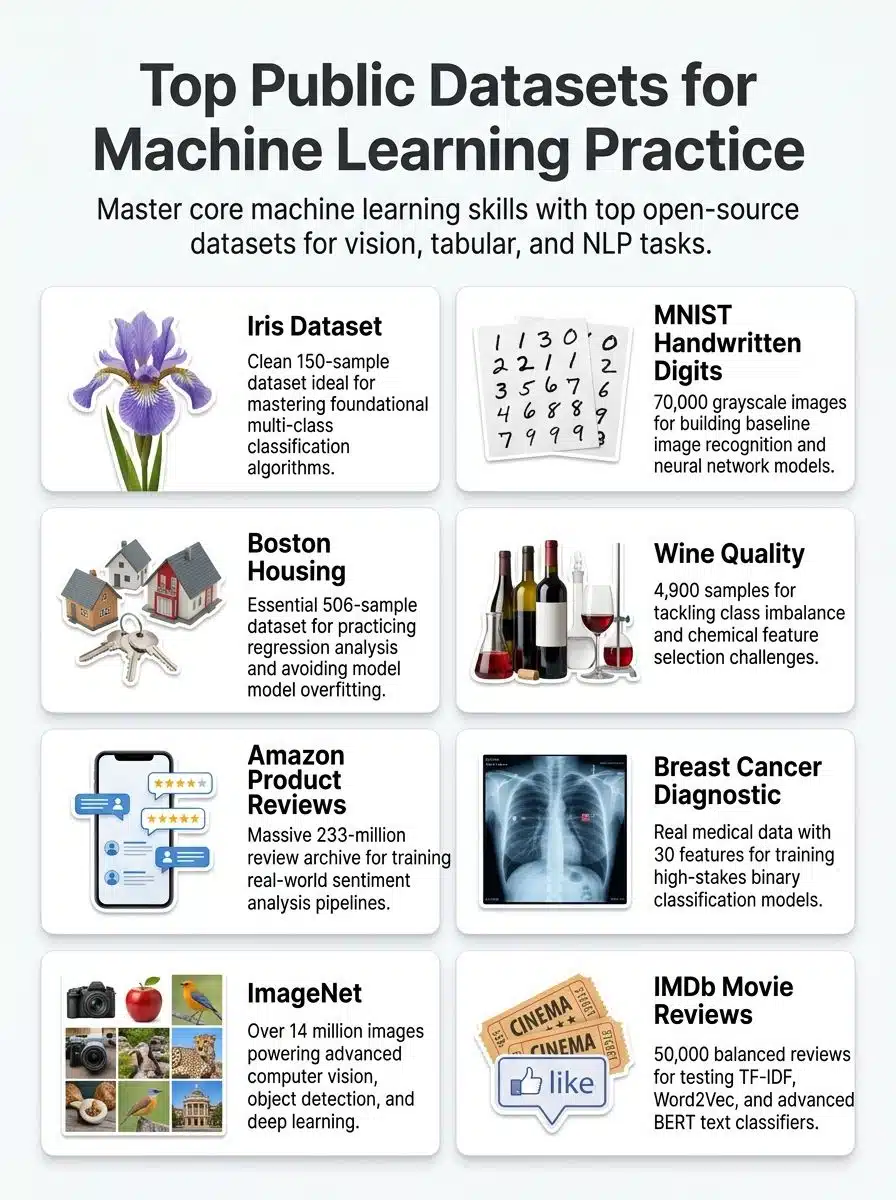 Top Public Datasets for Practicing Machine Learning