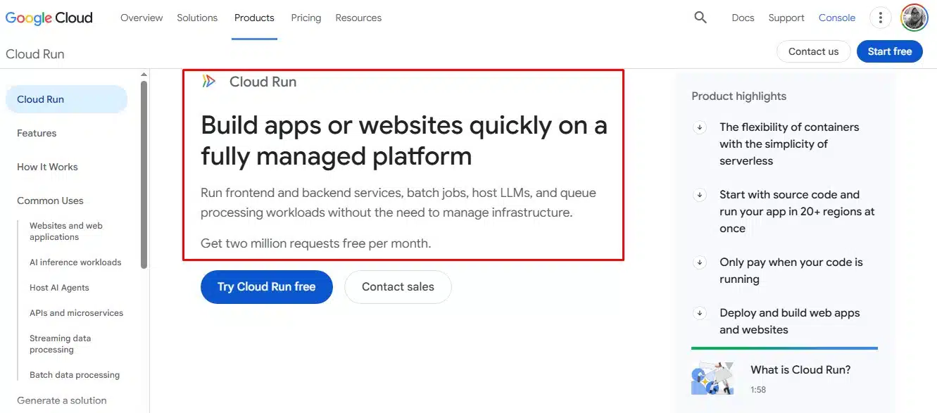 google cloud run