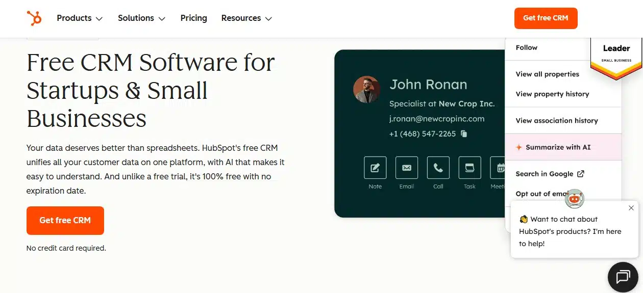 hubspot free crm