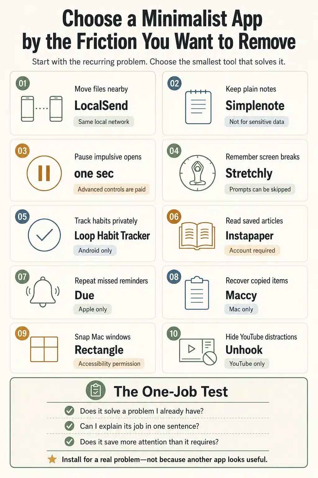 minimalist apps that do one job well