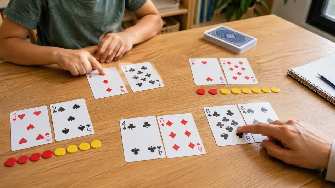 number games with a deck of cards
