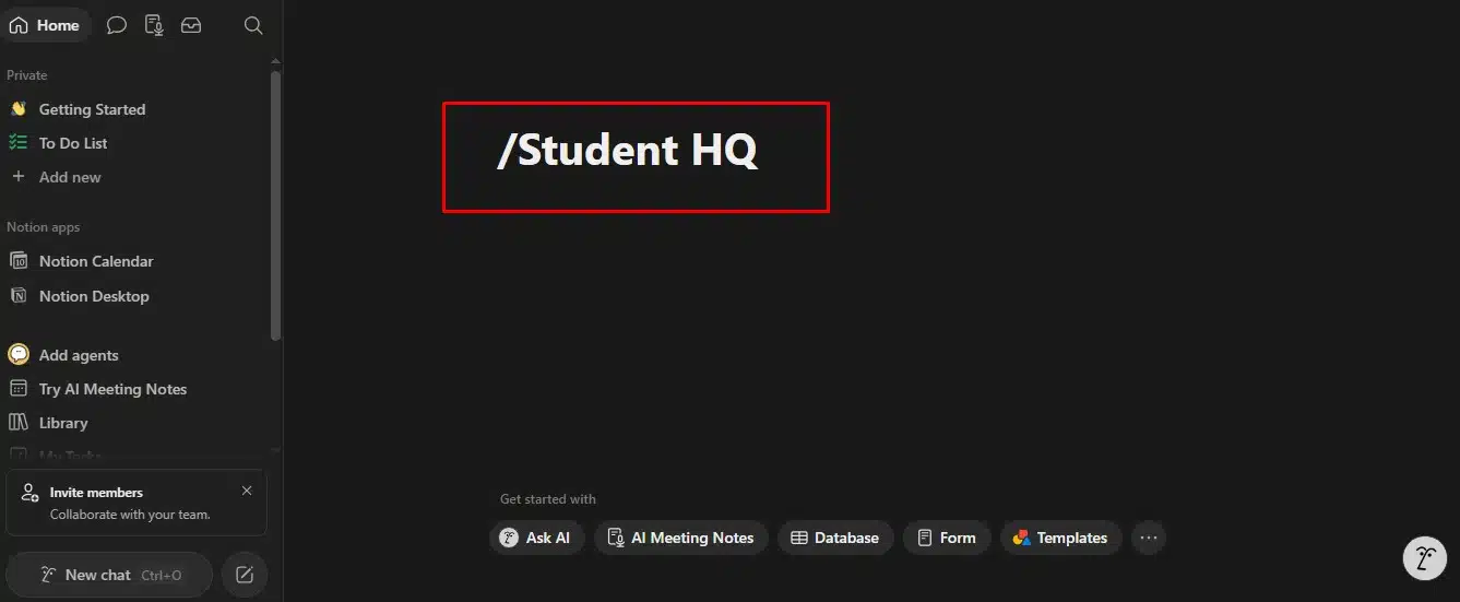 creating student hq page