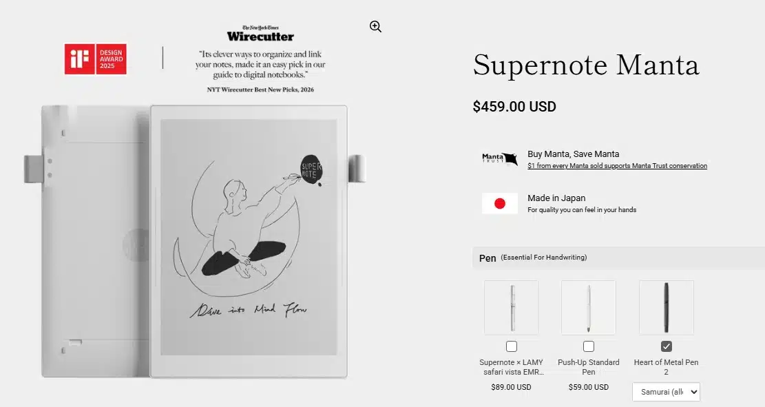 supernote manta