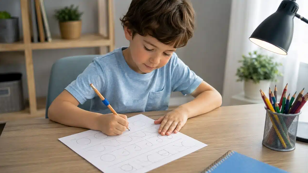 tracing for left-handed child
