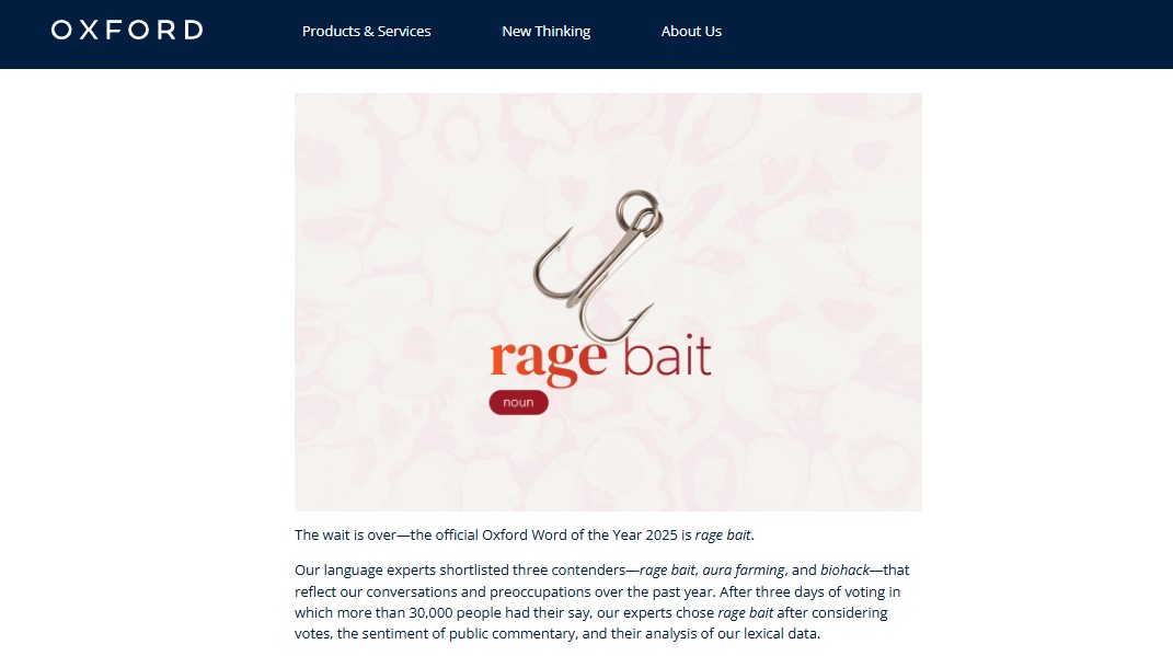2025 Word of the year rage bait