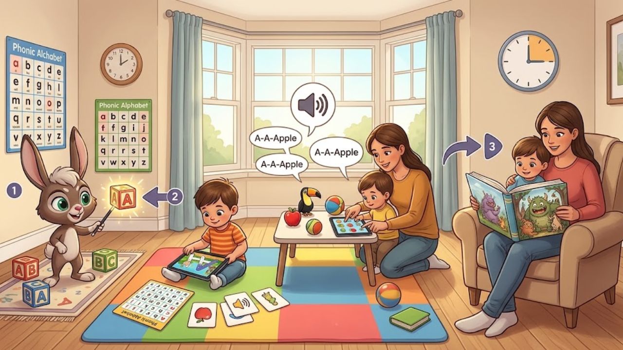 A 15-Minute Home Routine for Alphabet, Phonics, vand Read-Aloud