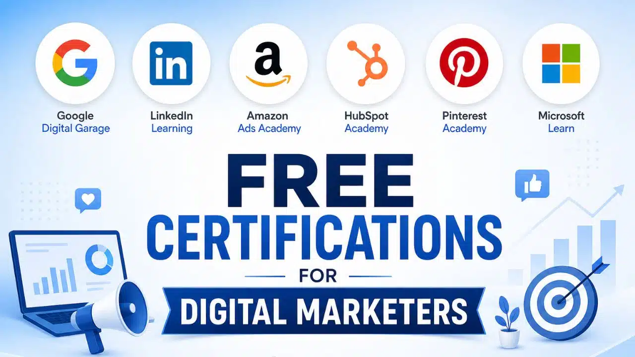Free Certifications for Digital Marketers