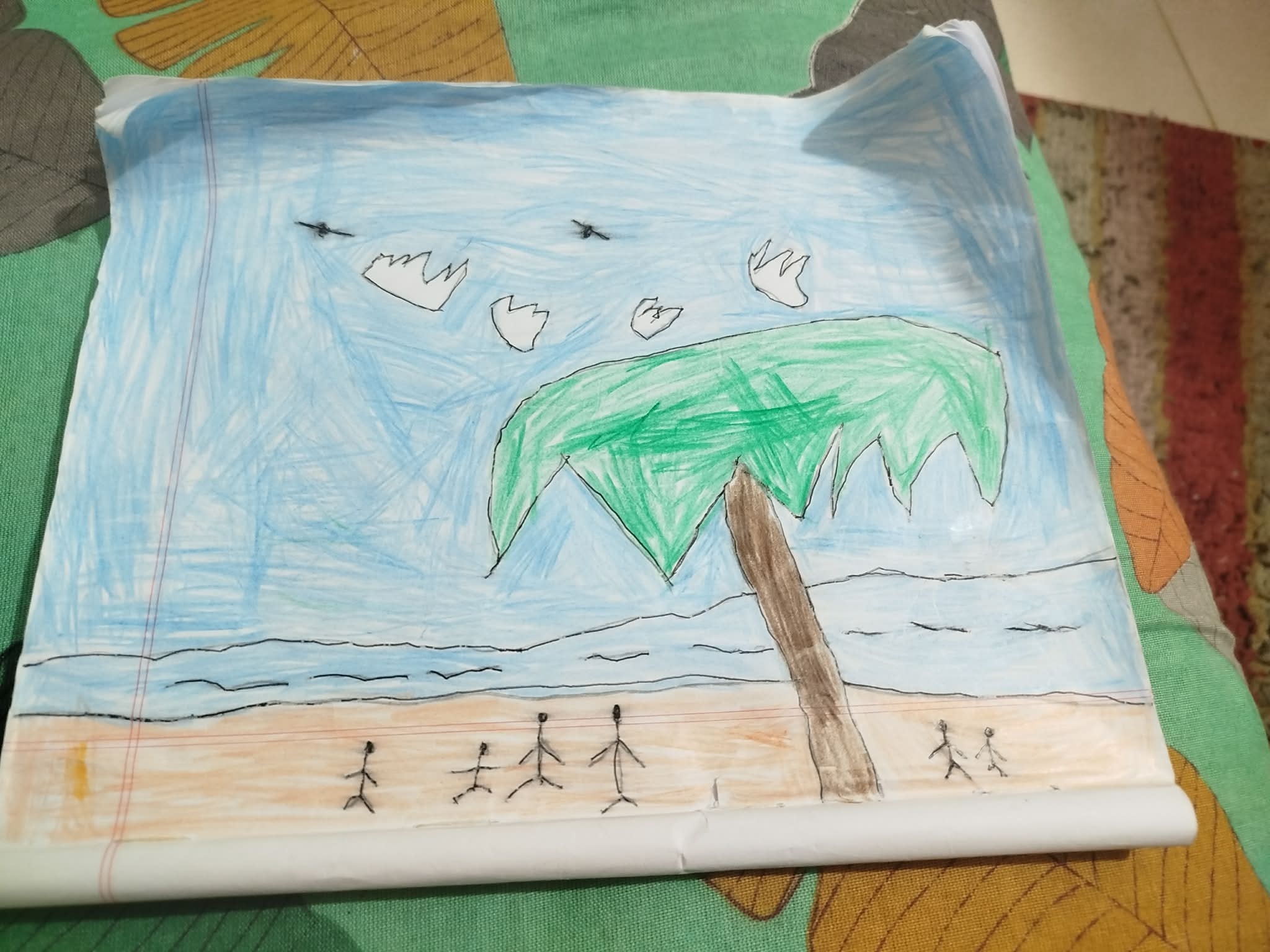 Drawing of Zayan Helped me to Teach him Alphabet