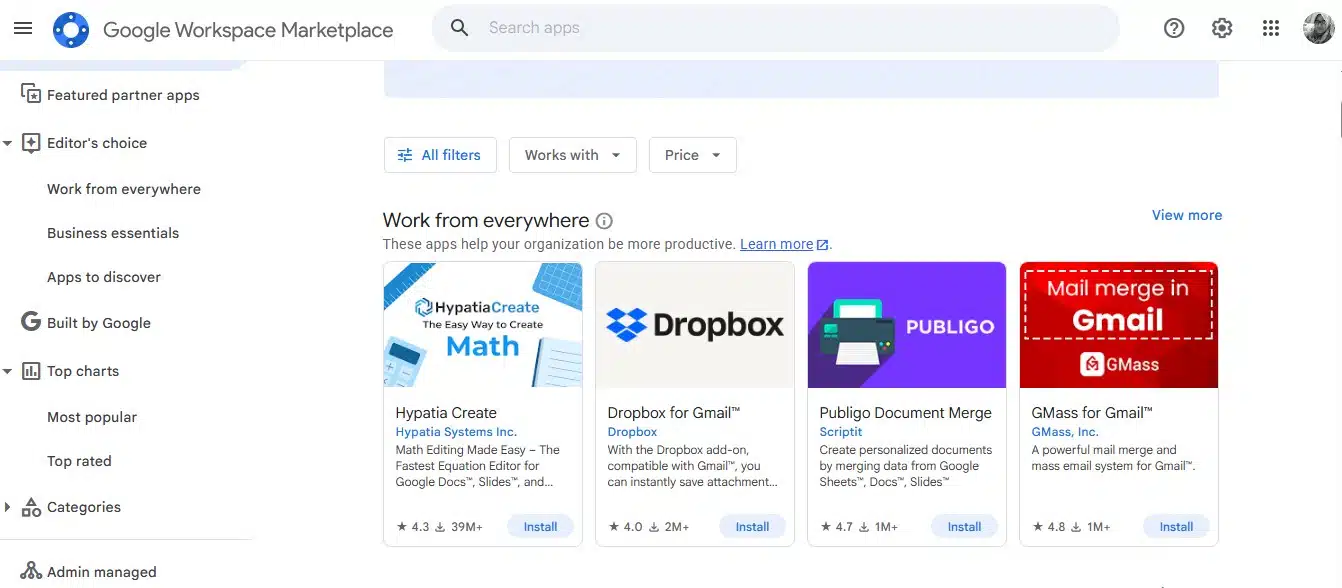 Google workspace marketplace