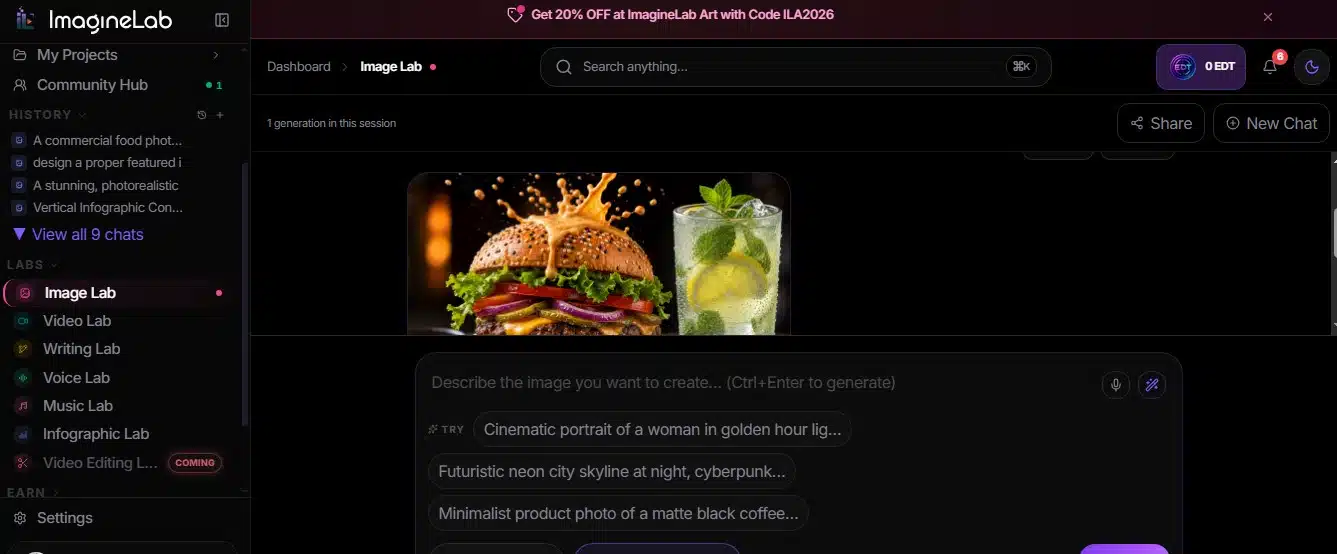 Image generation on Imaginelab.art