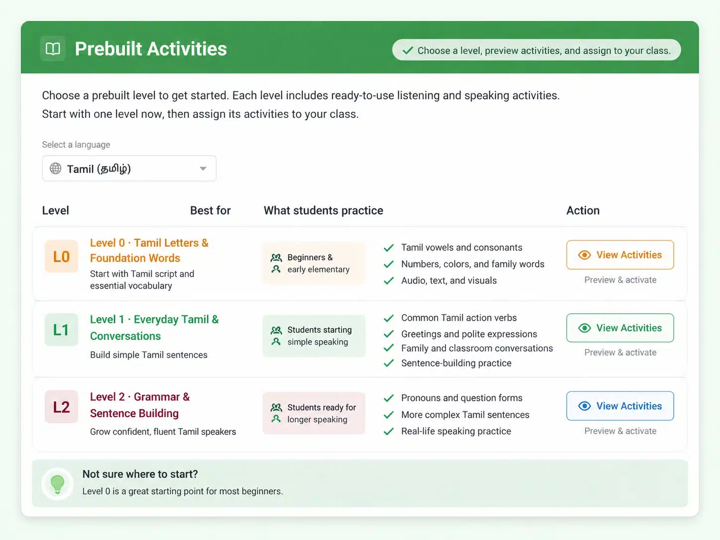 Kidslipi tamil learning prebuilt activities