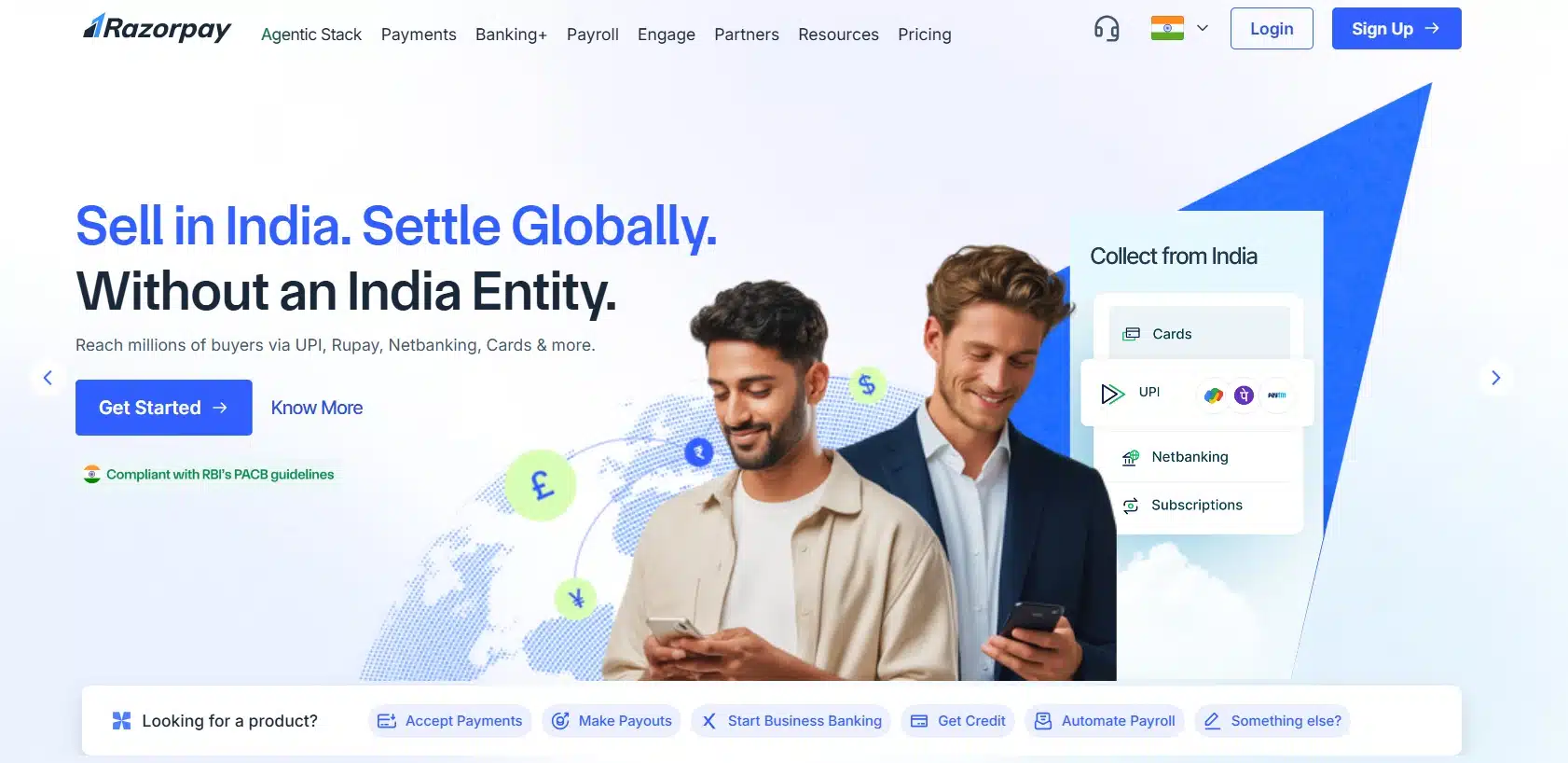 Razorpay welcome screen screenshot