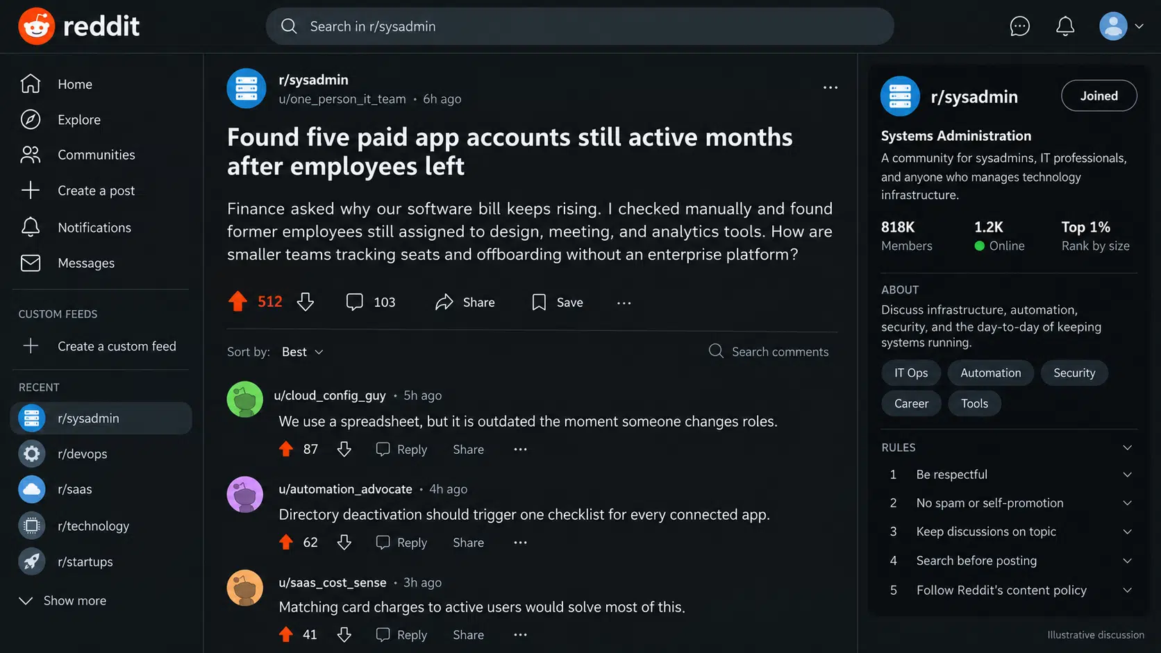 Reddit saas onboarding discussion