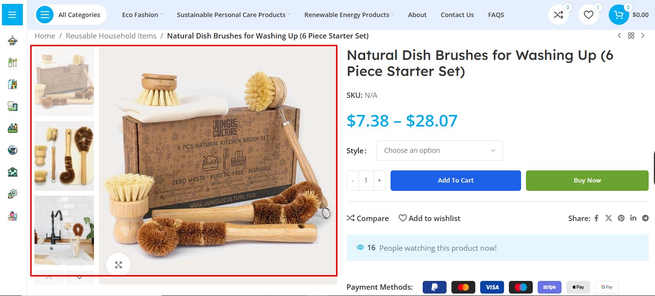Replaceable natural head dish starter set