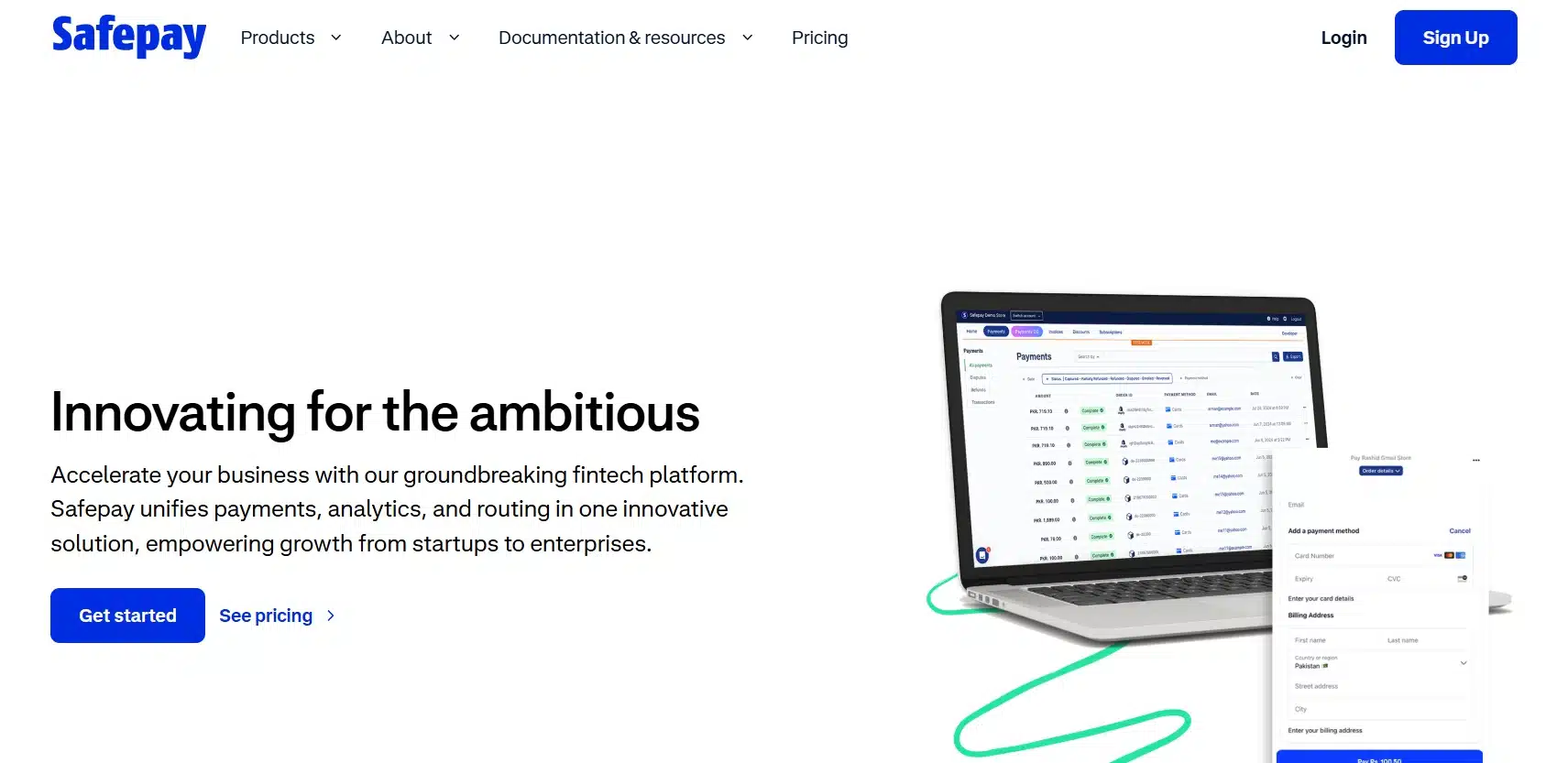 Safepay welcome screen screenshot