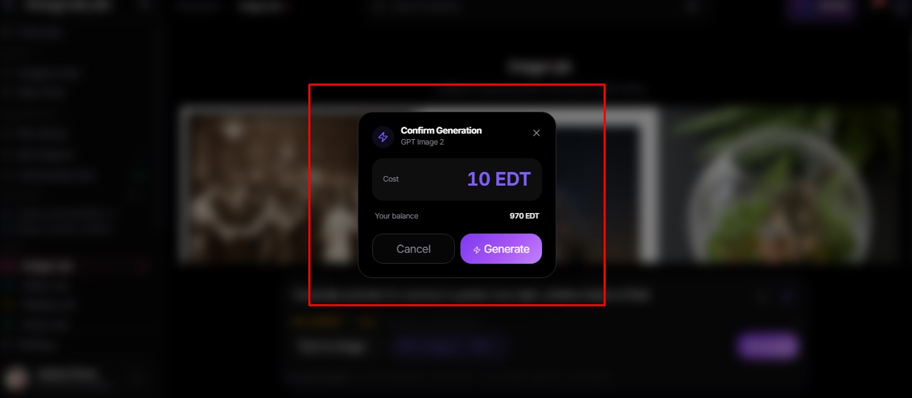 image generation cost preview