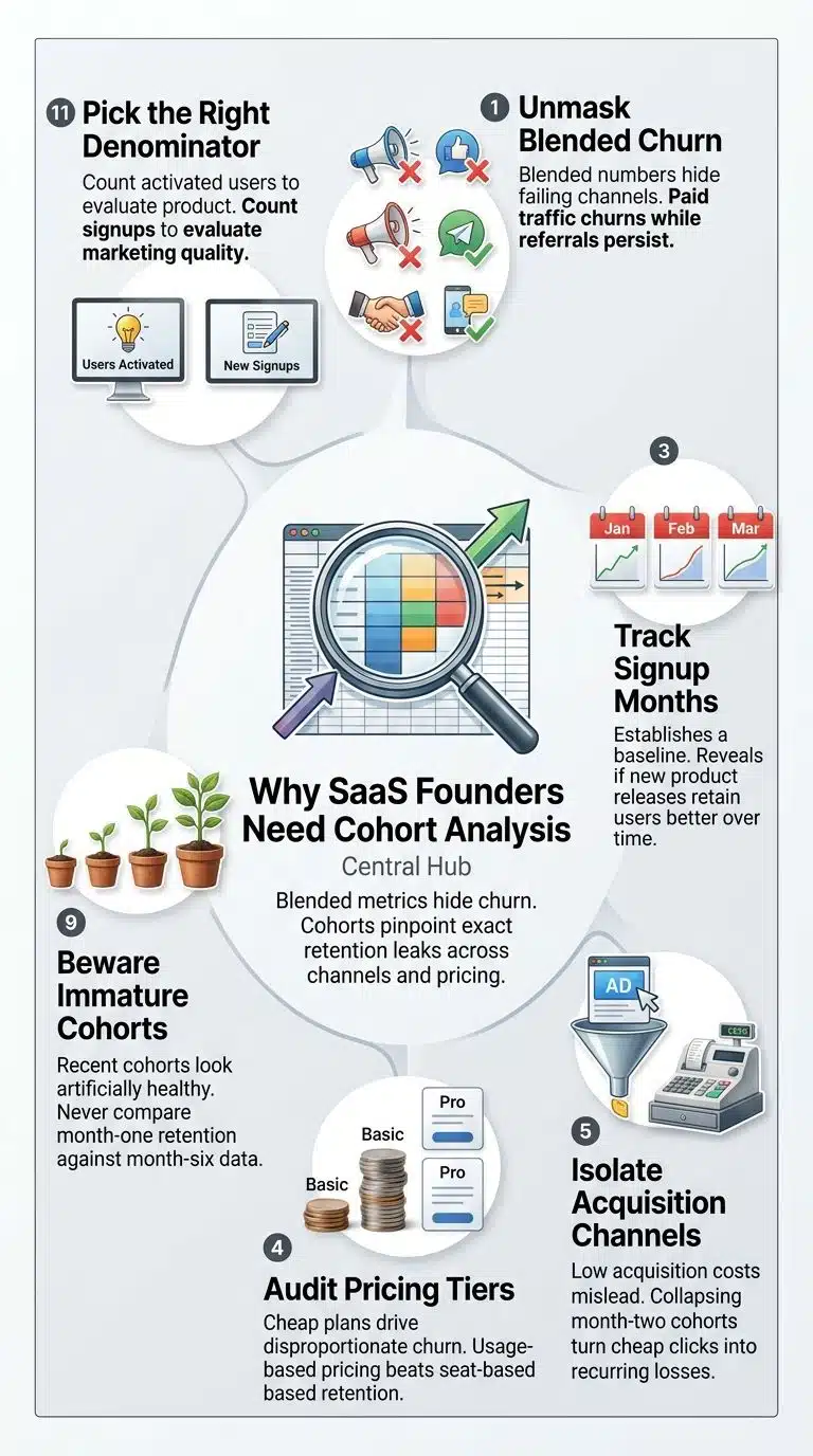 infographic on Why SaaS Founders Need Cohort Analysis
