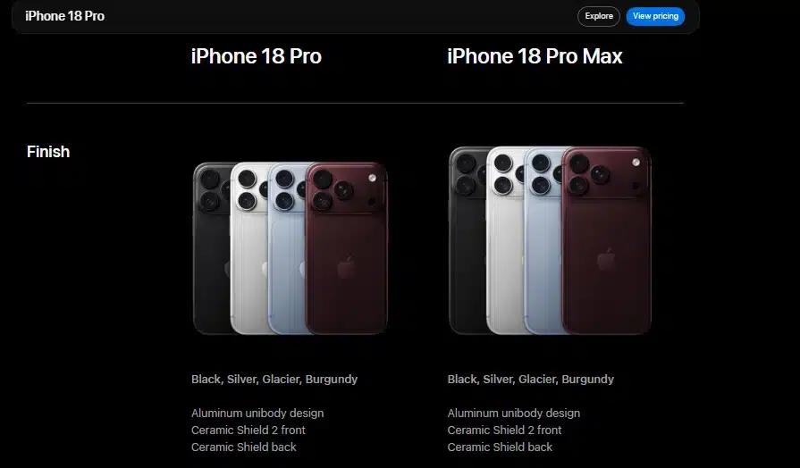 iphone 18 and pro max