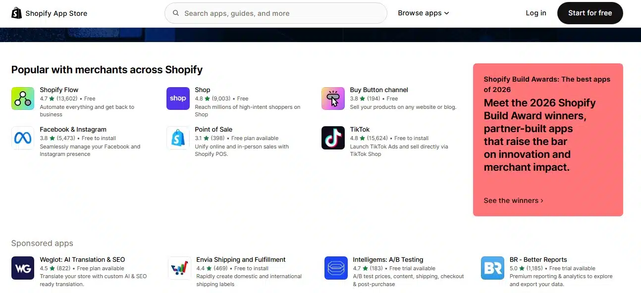 shopify app store