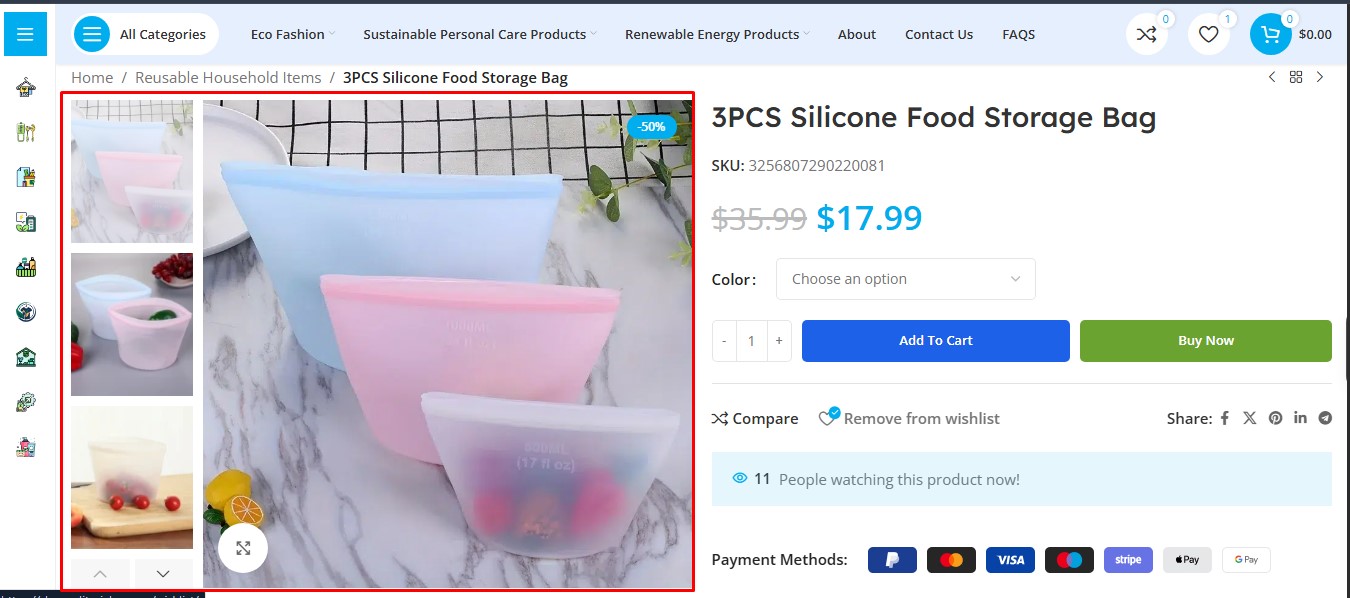 silicone food storage bag set from editorialge eco shop.