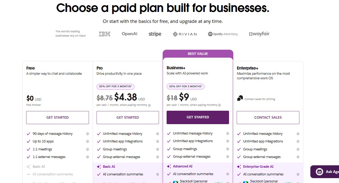 slack free trial vs paid