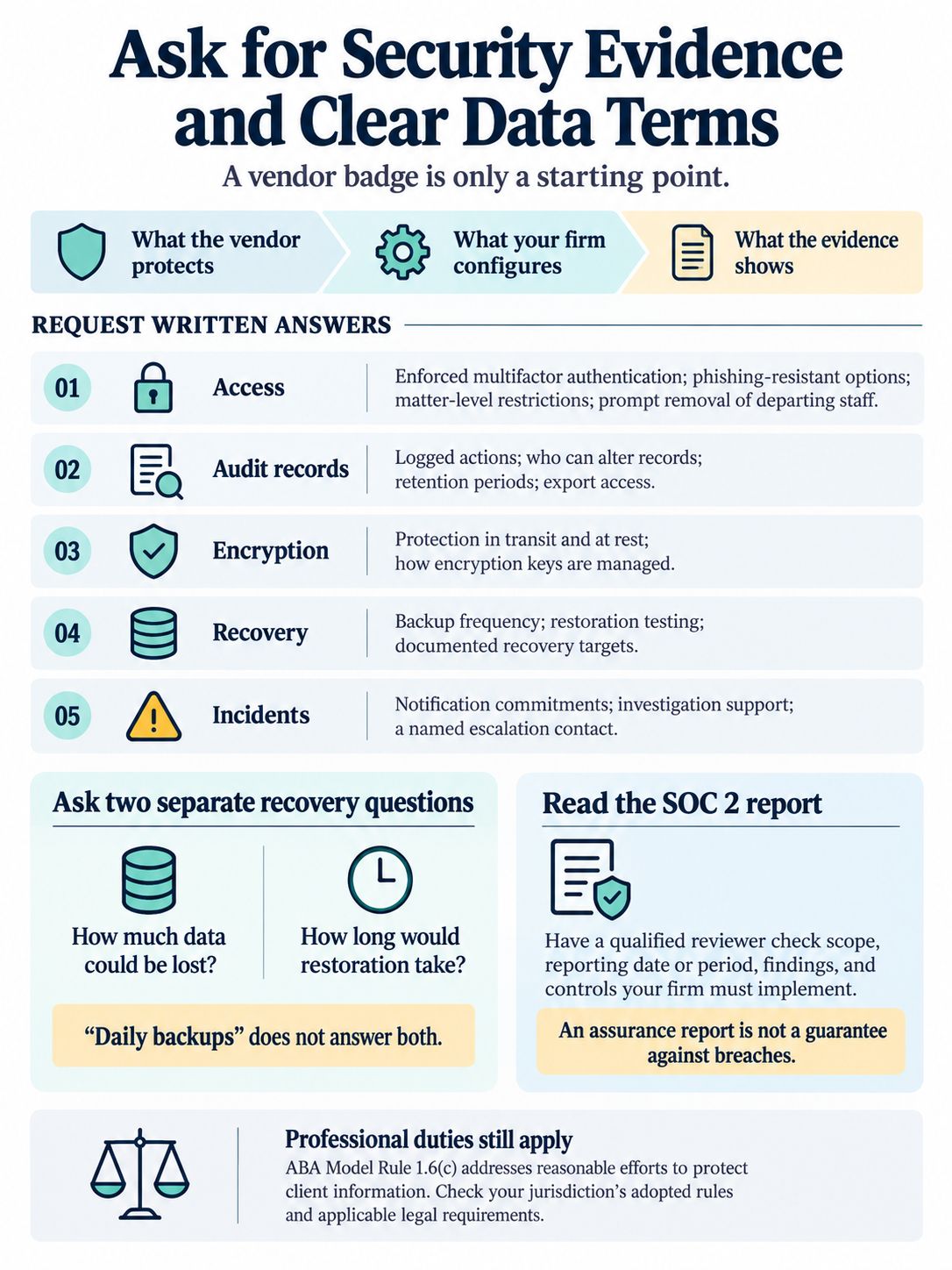 Ask for Security Evidence and Clear Data Terms