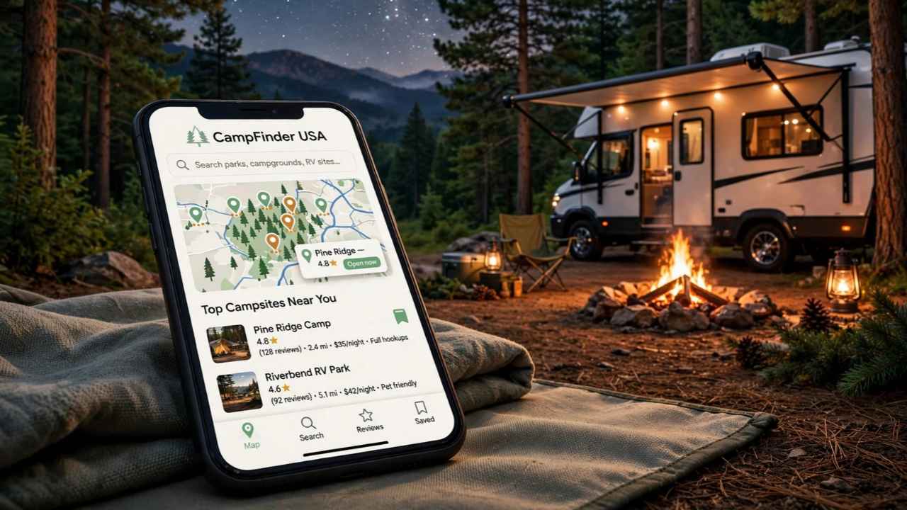 Campsite and RV Park Finder Apps in the USA