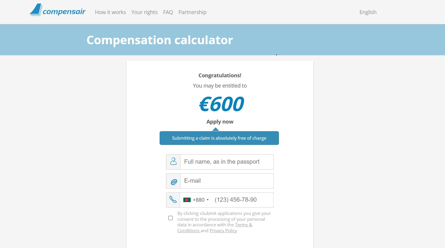 Checking for my compensation through Compensair