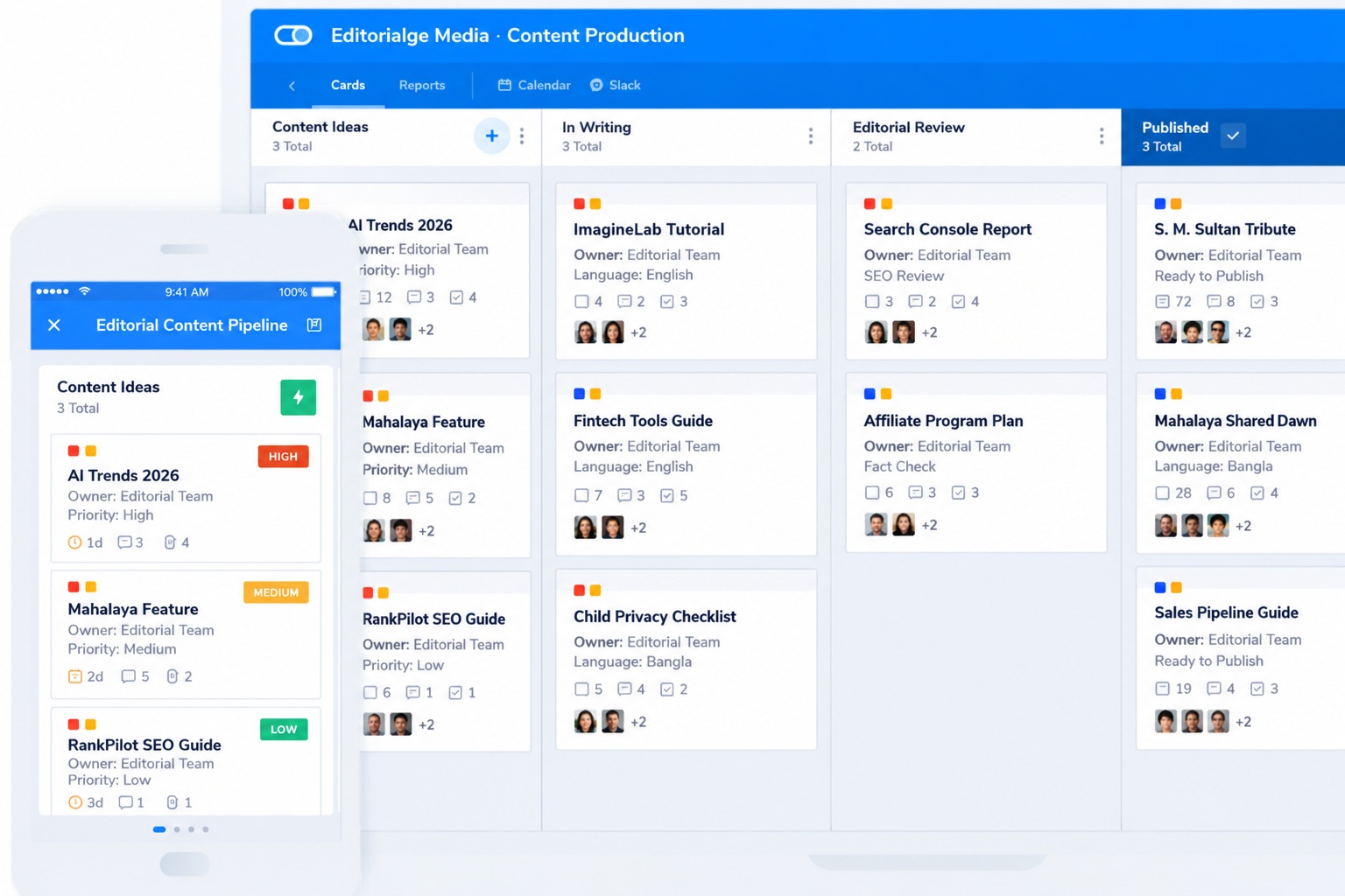 Editorialge Media content pipeline in Pipefy