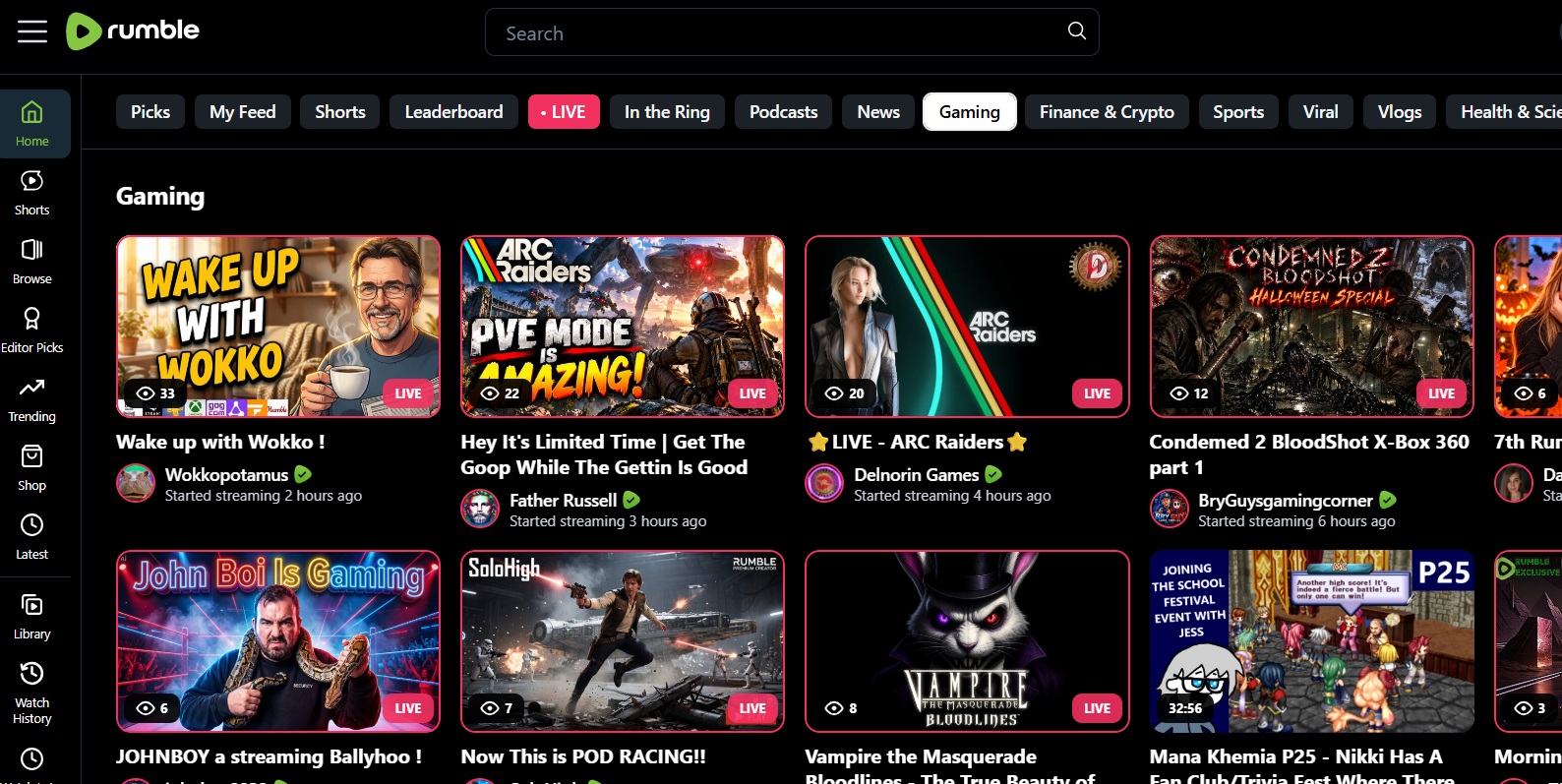 Game streaming platform Rumble