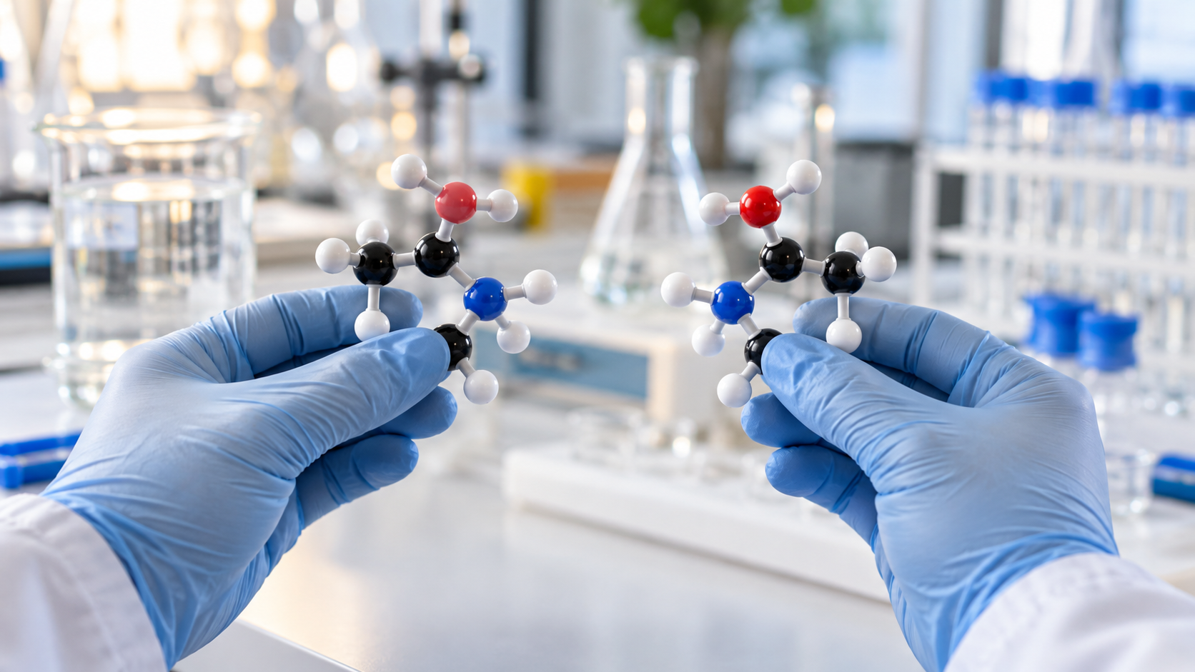 nobel prize in chemistry 2026 Gloved hands compare mirror-image molecules