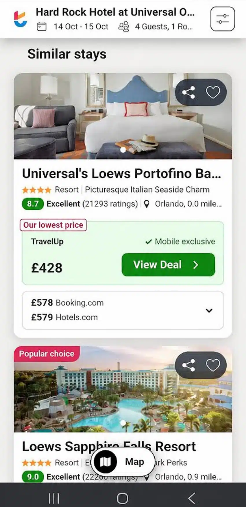 Hotel Booking Price Screenshot from Trivago App