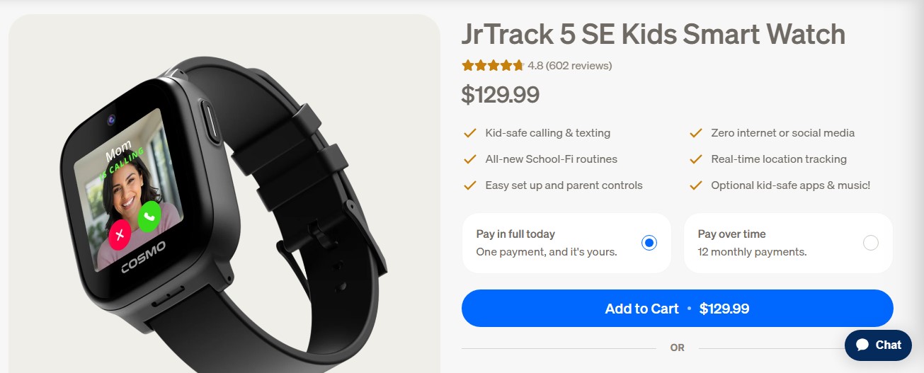 JrTrack 5 SE kids Smart watch