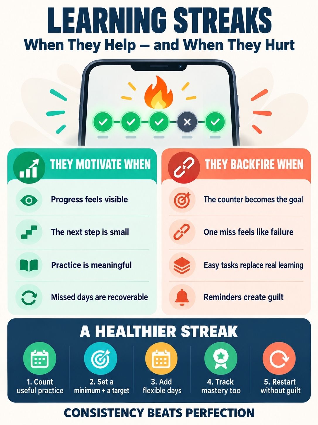Learning streaks when helps and when backfires