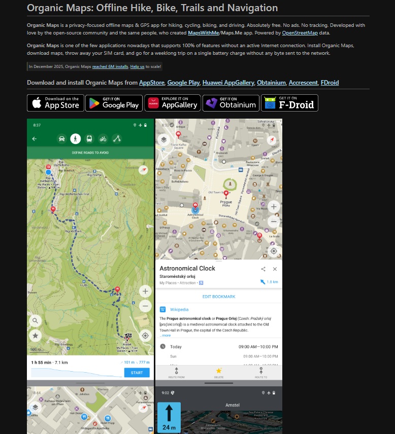 Organic Maps Features Screenshot
