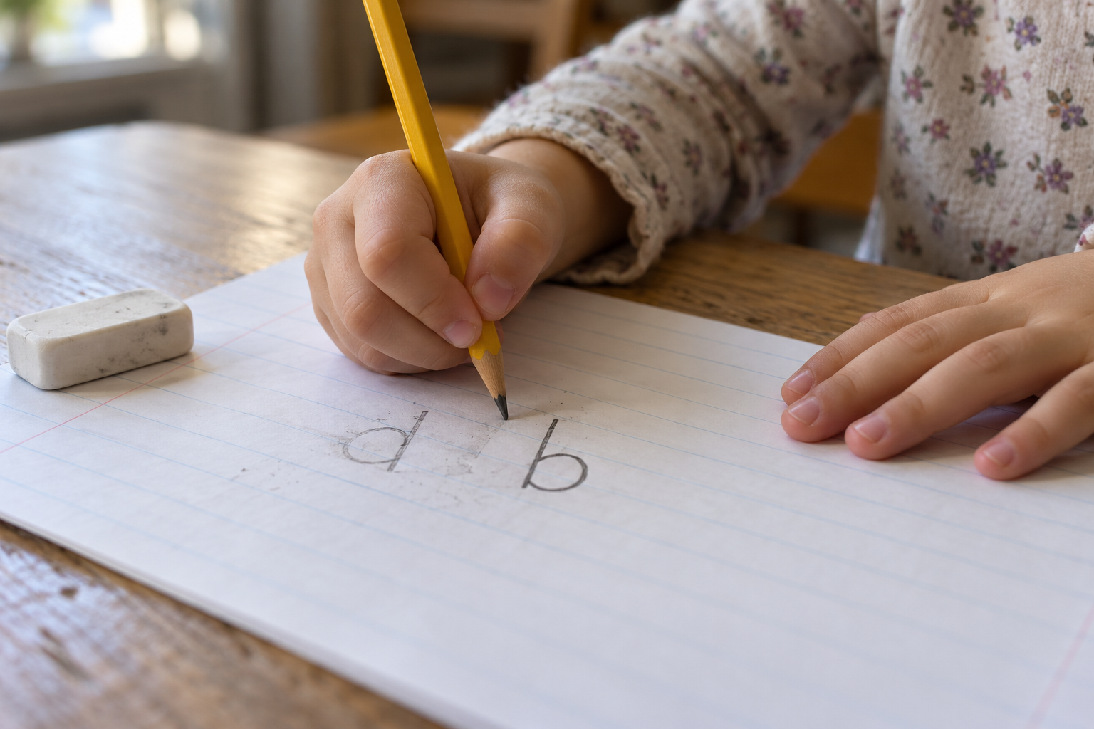 Practicing the lowercase b