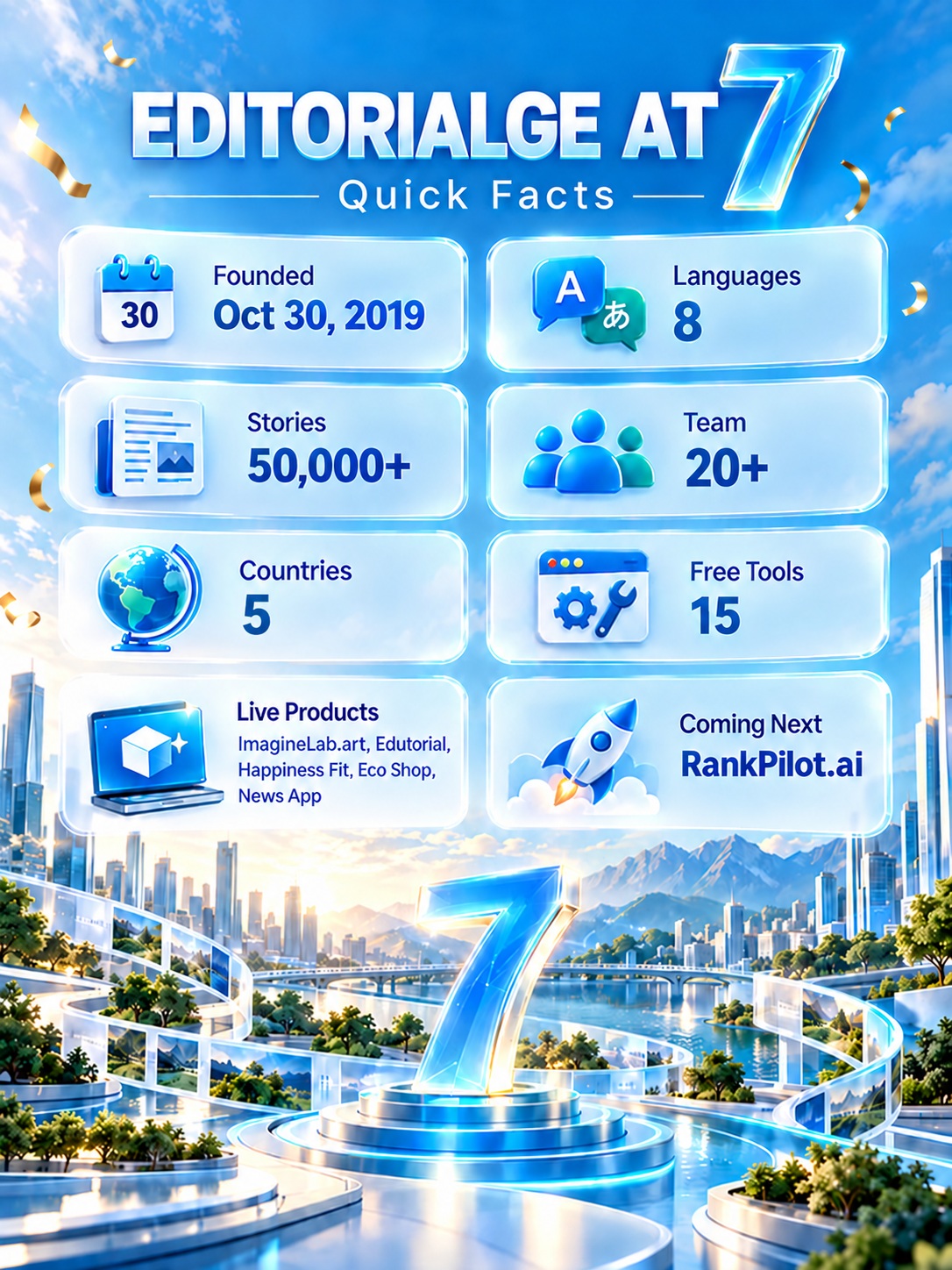Quick Facts of Editorialge at 7th Anniversary