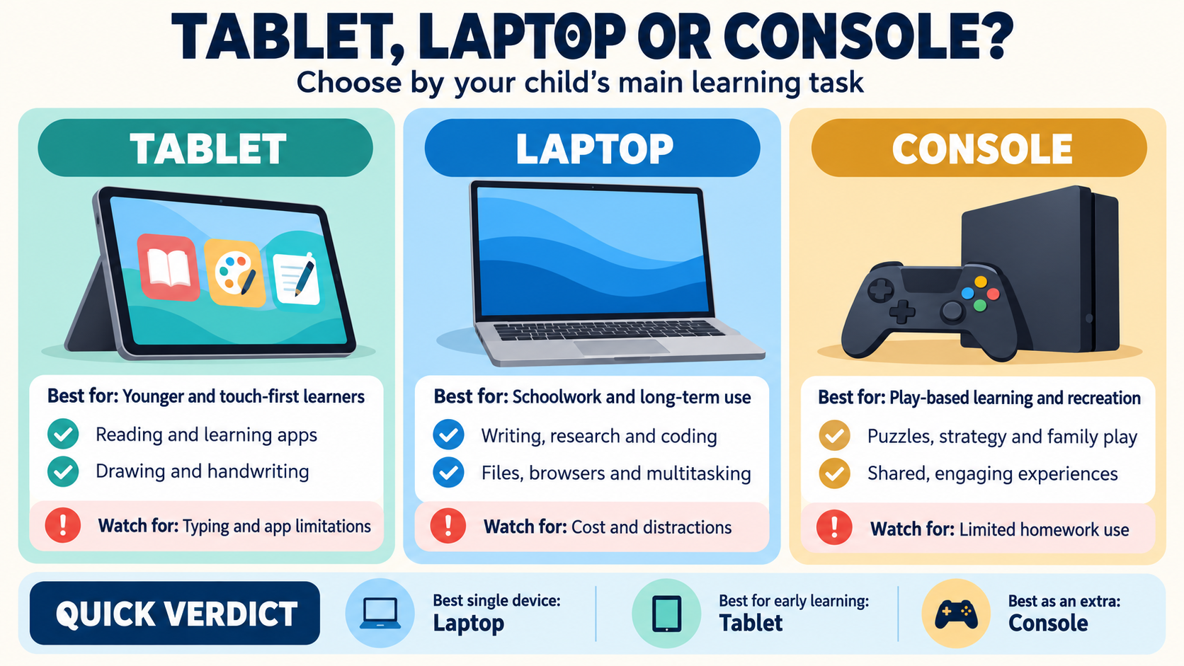 Tablet, laptop, or console