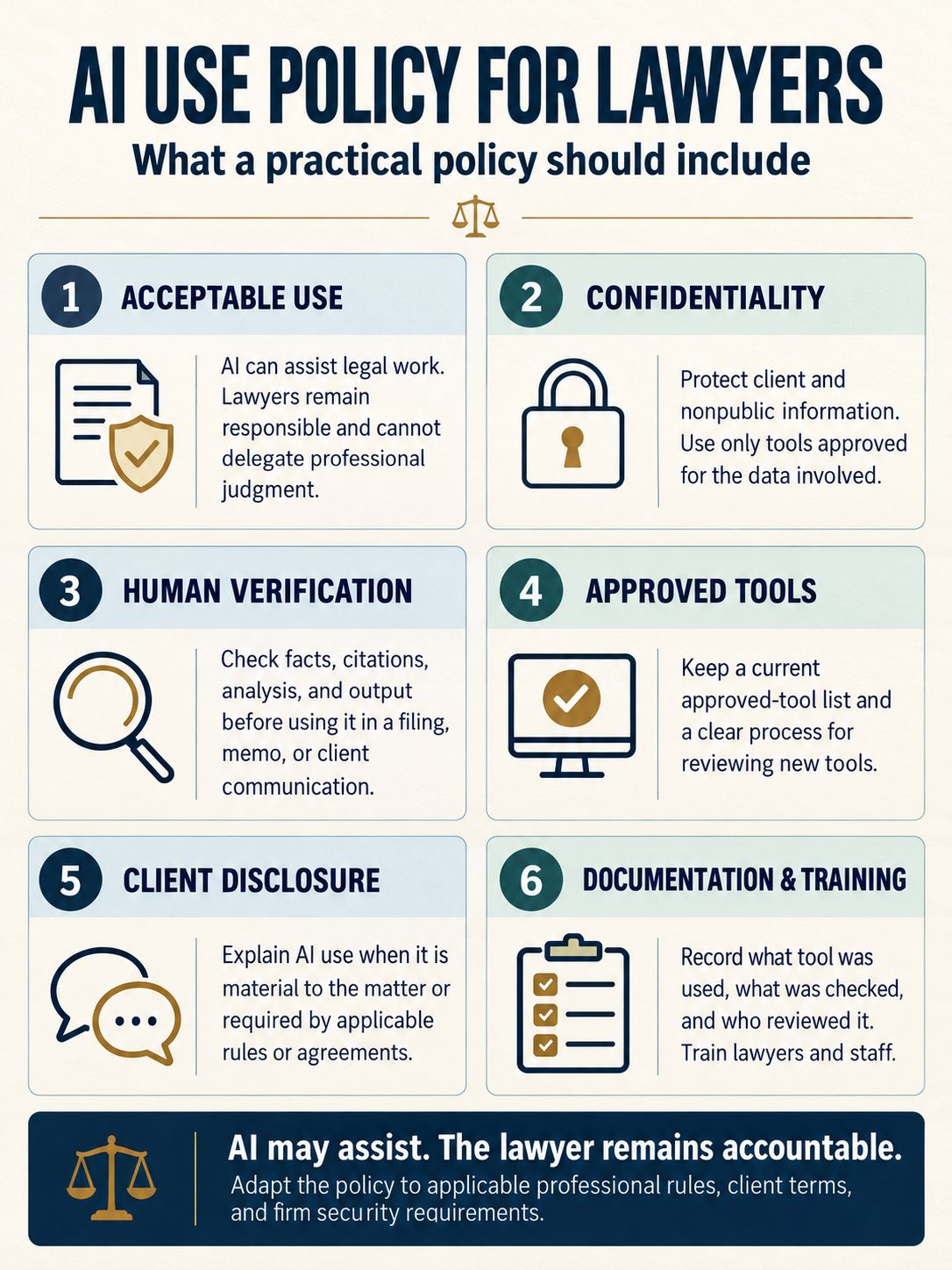 What Should an AI Use Policy for Lawyers Actually Include?