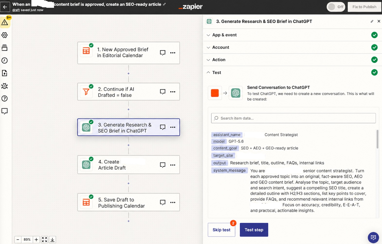 Zapier SEO Content Automation