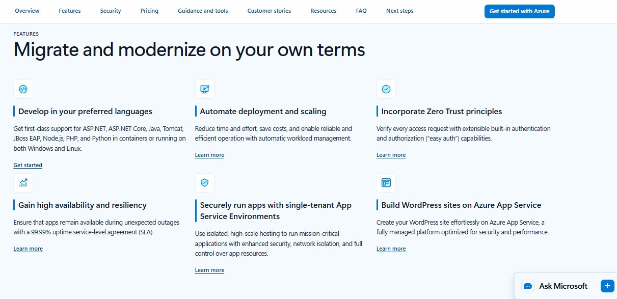 azure app service overview