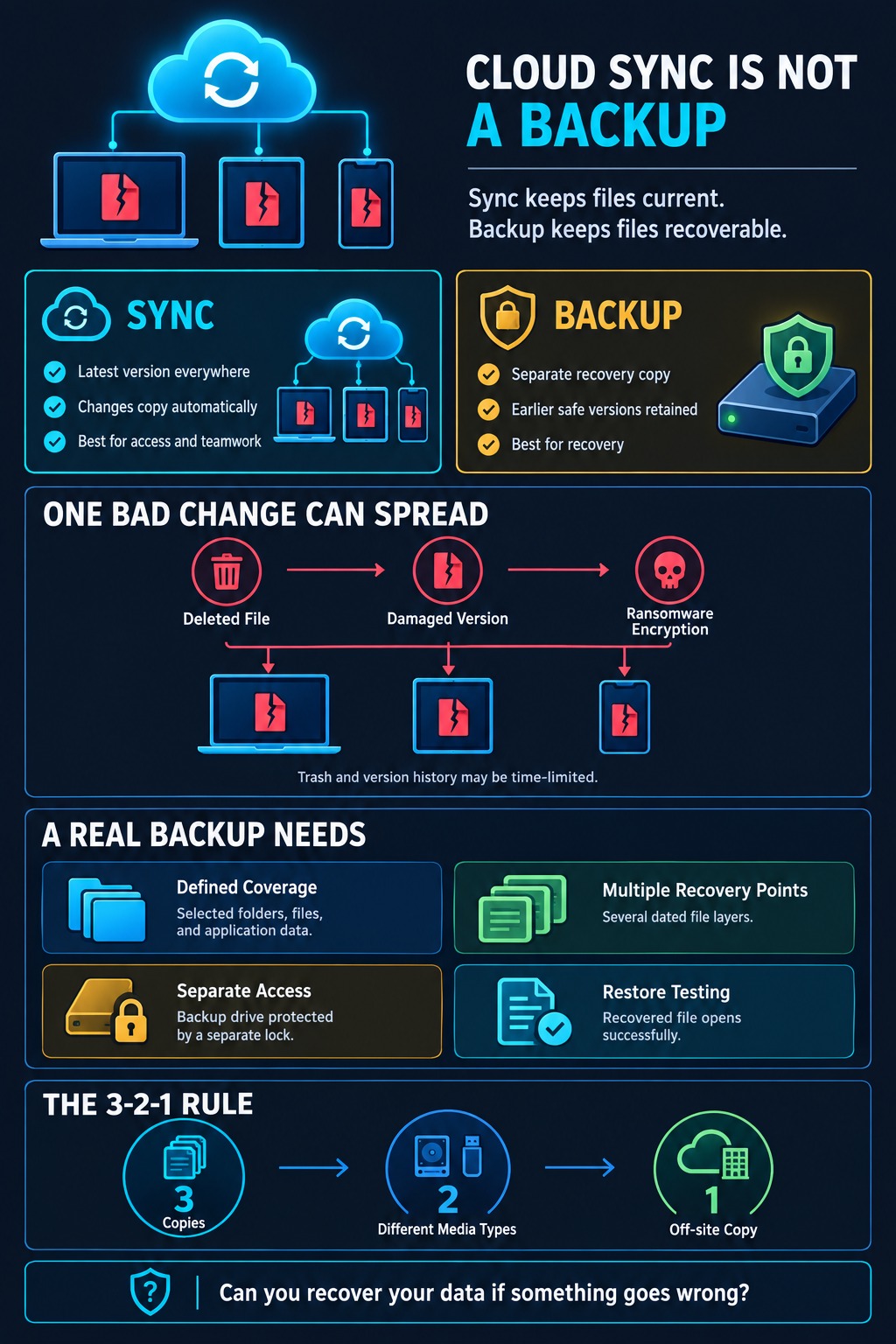 cloud sync and backup is not the same