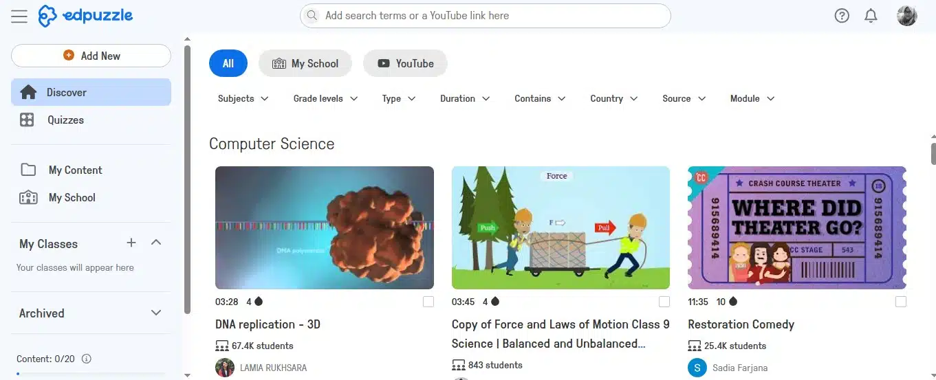 edpuzzle dashboard