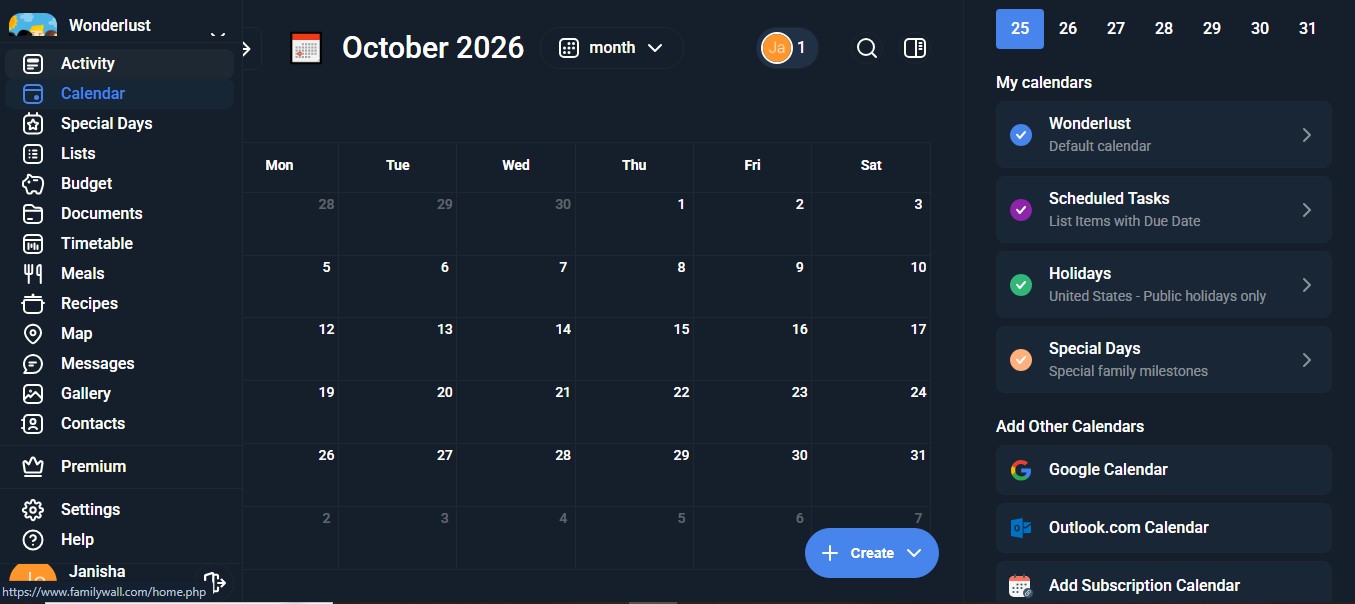 familywall calendar app
