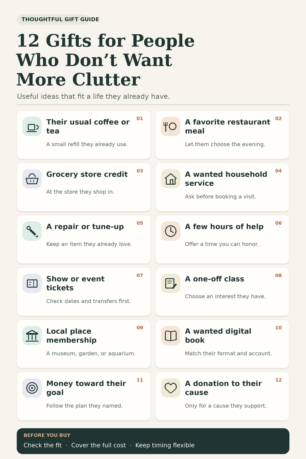 gifts ideas for people who hates clutter