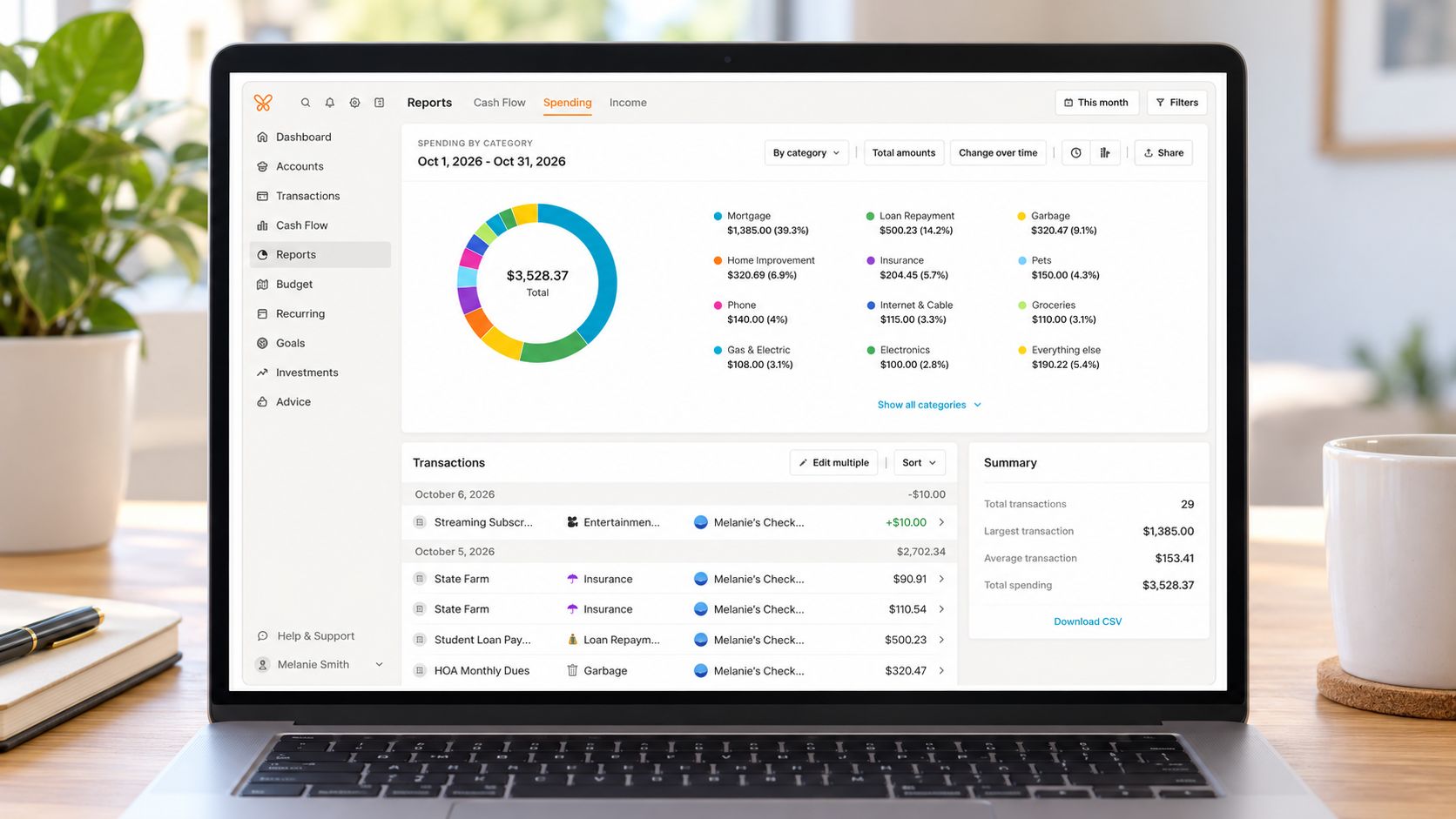 monarch money dashboard