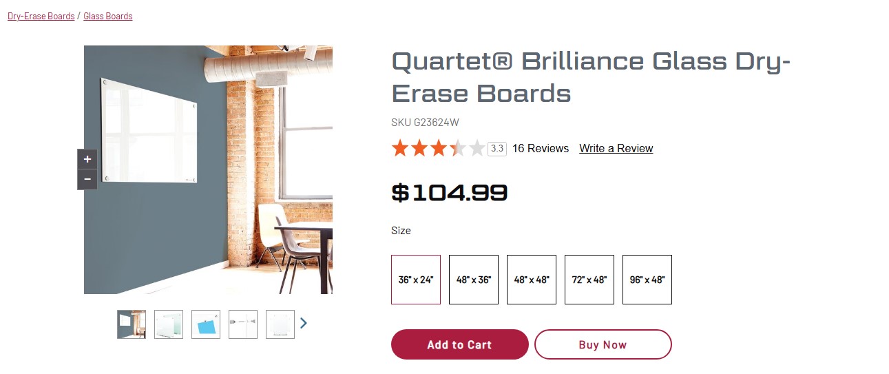 quartet brilliance glass dry erase boards
